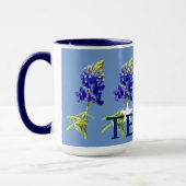 Fünf Texas Bluebonnet-Blume zur blauen Tasse (Links)