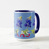 Fünf Texas Bluebonnet-Blume zur blauen Tasse (VorderseiteRechts)