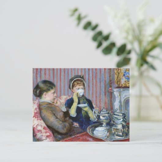 Fünf Uhr Tee Mary Cassatt Fine Art Postkarte (Stehend Vorderseite)