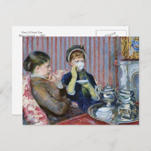 Fünf Uhr Tee Mary Cassatt Fine Art Postkarte (Vorne/Hinten)