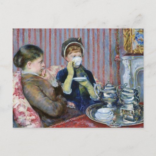 Fünf Uhr Tee Mary Cassatt Fine Art Postkarte (Vorderseite)