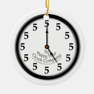 FÜNF UHR-UHR KERAMIK ORNAMENT
