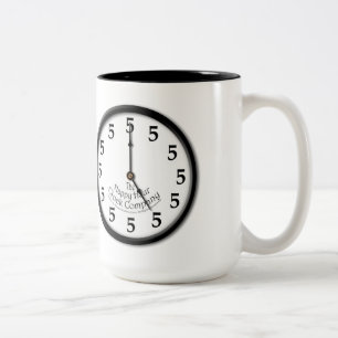 FÜNF-UHR-UHR ZWEIFARBIGE TASSE