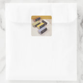 Fünf Uhren Quadratischer Aufkleber (Tasche)