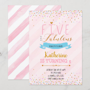 Fünf und fabelhafte Einladung zum Geburtstag