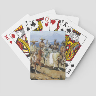 Fünf Vaqueros auf Pferden von Edward Borein Spielkarten