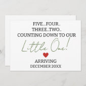 FÜNF VIER DREI ZWEI zählen bis zur Schwangerschaft Ankündigung (Vorne/Hinten)