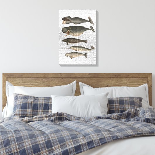 Fünf Vintage Wale Leinwanddruck (Insitu (Schlafzimmer))