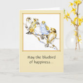 Fünf Vögel 12x18 Faltkarte Wasserfarbe Karte (Gelbe Blume)