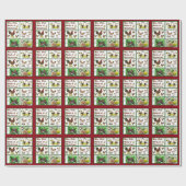 Fünf Vögel zu Weihnachten Geschenkpapier (Flach)