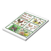 Fünf Vögel zu Weihnachten Notizblock (Rotiert)