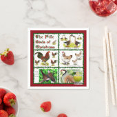 Fünf Vögel zu Weihnachten Serviette (Beispiel)