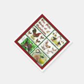 Fünf Vögel zu Weihnachten Serviette (Ecke)
