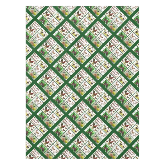 Fünf Vögel zu Weihnachten Tischdecke (Vorderseite)