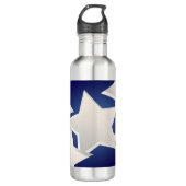 Fünf weiße Sterne Edelstahlflasche (Vorderseite)