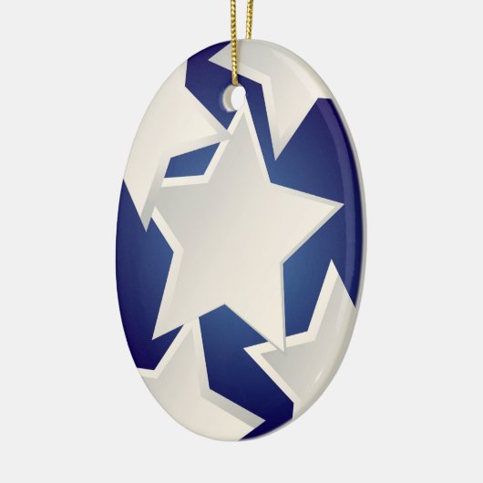 Fünf weiße Sterne Keramik Ornament (Links)