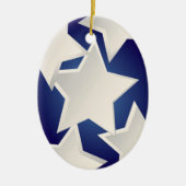 Fünf weiße Sterne Keramik Ornament (Vorne)