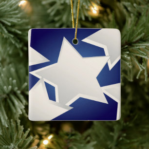Fünf weiße Sterne Keramikornament