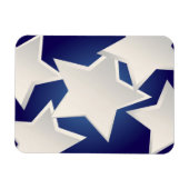 Fünf weiße Sterne Magnet (Horizontal)
