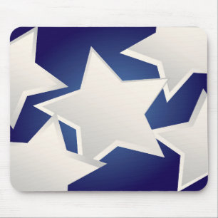 Fünf weiße Sterne Mousepad