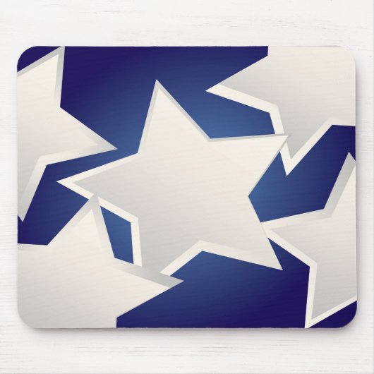 Fünf weiße Sterne Mousepad (Vorne)