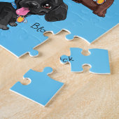 Fünf Welpen Puzzle mit personalisiertem Namen. (Seite)