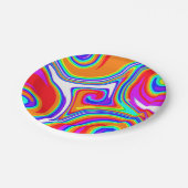 Fünf Wirbel Color 3 Paper Plate Pappteller (Schrägansicht)