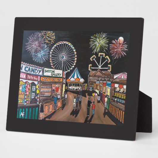 Funfair at Night Painting by Alfred Fox Fotoplatte (Seite)