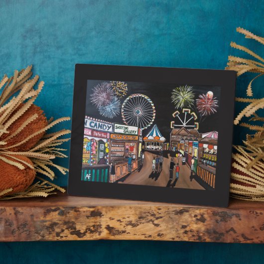 Funfair at Night Painting by Alfred Fox Fotoplatte (Seite)