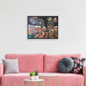 Funfair bei der Nachtmalerei von Alfred Fox Leinwanddruck (Insitu (Wohnzimmer))
