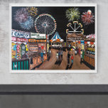 Funfair bei der Nachtmalerei von Alfred Fox Leinwanddruck<br><div class="desc">Canvas Print of Funfair at Night Painting von Alfred Fox.</div>