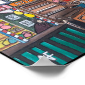 Funfair bei der Nachtmalerei von Alfred Fox Poster (Ecke)