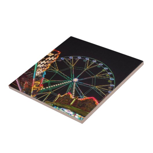 Funfair Ferris Wheel at Night Fliese (Seite)