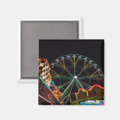 Funfair in der Nacht Magnet (Vorderseite/Rückseite)