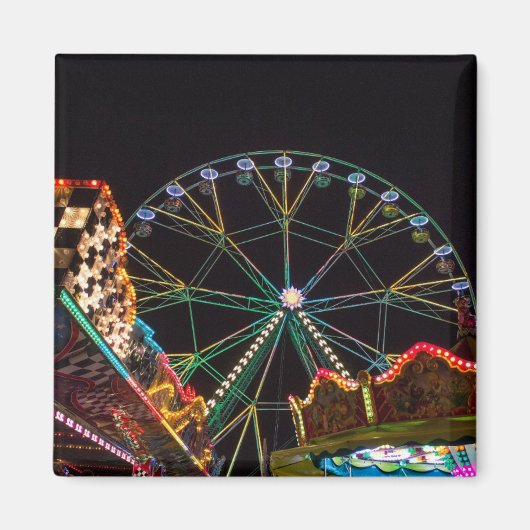 Funfair in der Nacht Magnet (Vorne)
