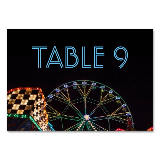 Funfair in der Nacht Tischnummer (Vorderseite)