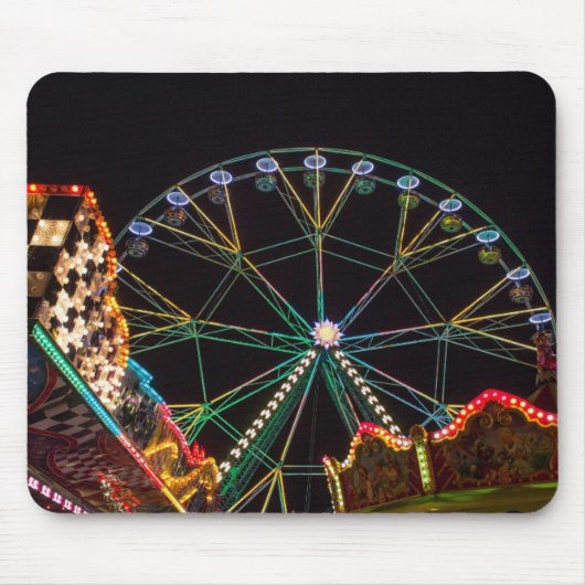 Funfair Riesenrad bei Nacht Mousepad (Vorne)