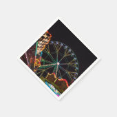 Funfair Riesenrad bei Nacht Serviette (Ecke)