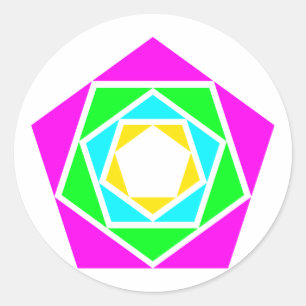 Fünfecke pentagons runder aufkleber