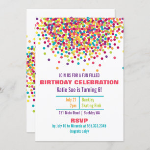 Funfetti Foto-Geburtstags-Party Einladung