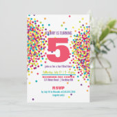 Funfetti Foto Geburtstagsparty Einladung (Stehend Vorderseite)