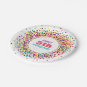 Funfetti Geburtstags-Party Pappteller (Schrägansicht)