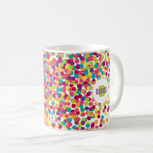 Funfetti Monogramm Kaffeetasse (VorderseiteRechts)
