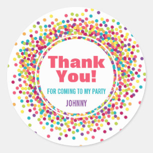 Funfetti Vielen Dank Runder Aufkleber