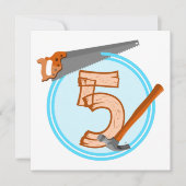 Fünfjährige Junge Geburtstagstoolen Einladung (Vorderseite)