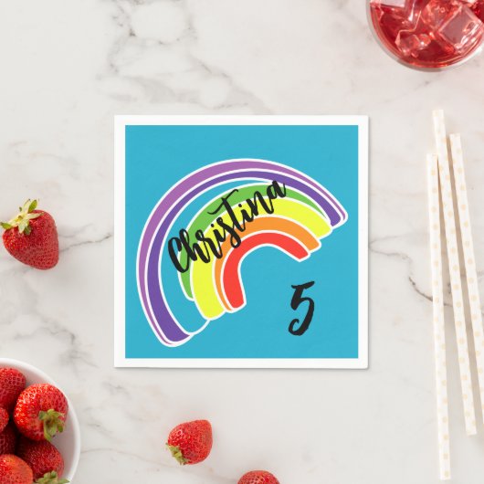 Fünfjährige Rainbow-Geburtstagsparty Serviette (Beispiel)