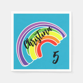 Fünfjährige Rainbow-Geburtstagsparty Serviette