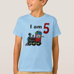 Fünfjähriger Spielzeugtrainer Geburtstagsjunge T-Shirt