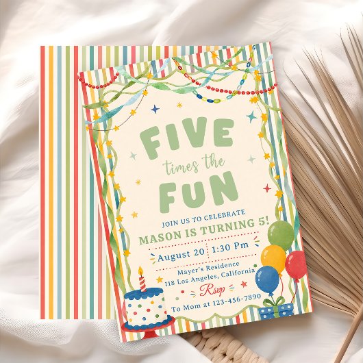 Fünfmal Spaß zum 5. Geburtstag Einladung