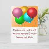 Fünftägige Balloons mit benutzerdefiniertem Text Einladung (Stehend Vorderseite)